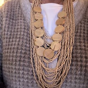 Elegant Beige Beaded Necklace